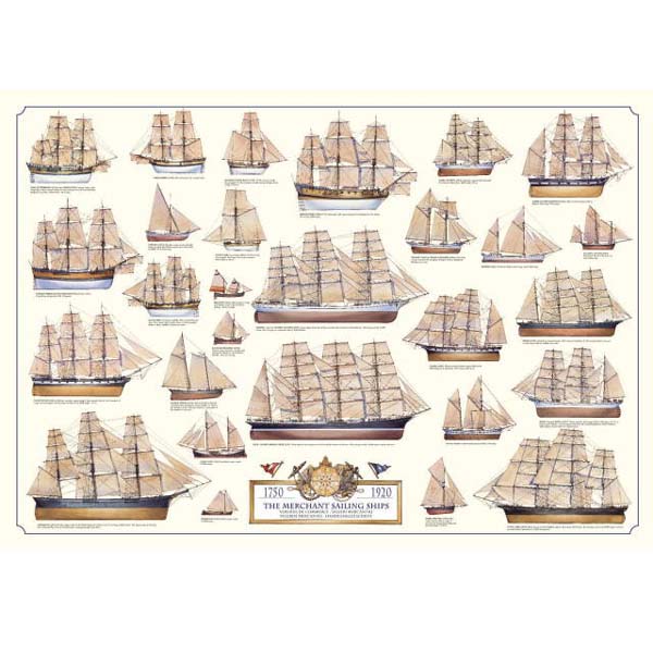 Poster \"THE MERCHANT SAILING SHIPS\"