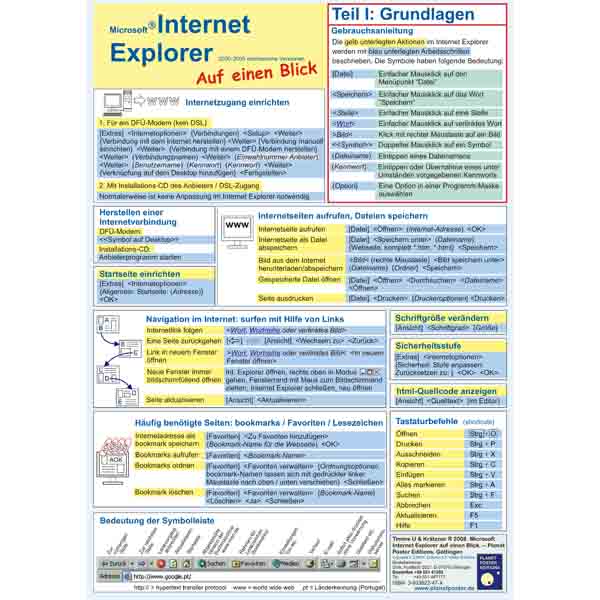 Microsoft Internet Explorer auf einen Blick